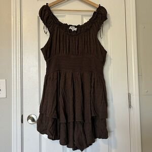 Princess Polly Brown Ruffled Jumpsuit